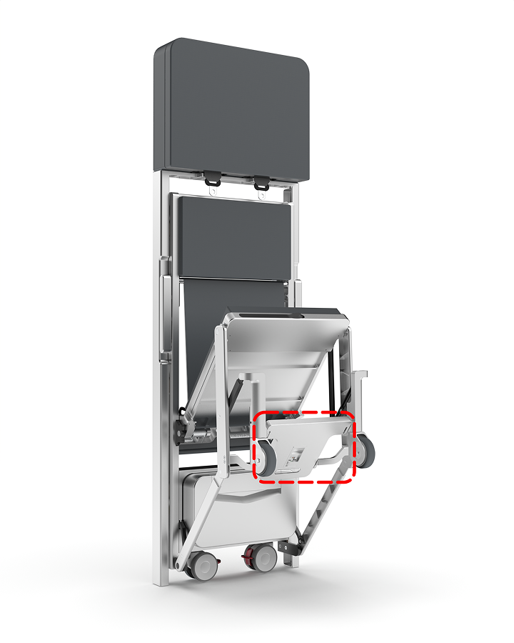 Grab the handle “A” below the latch and begin unfolding Jump Seat Duo (OBW)